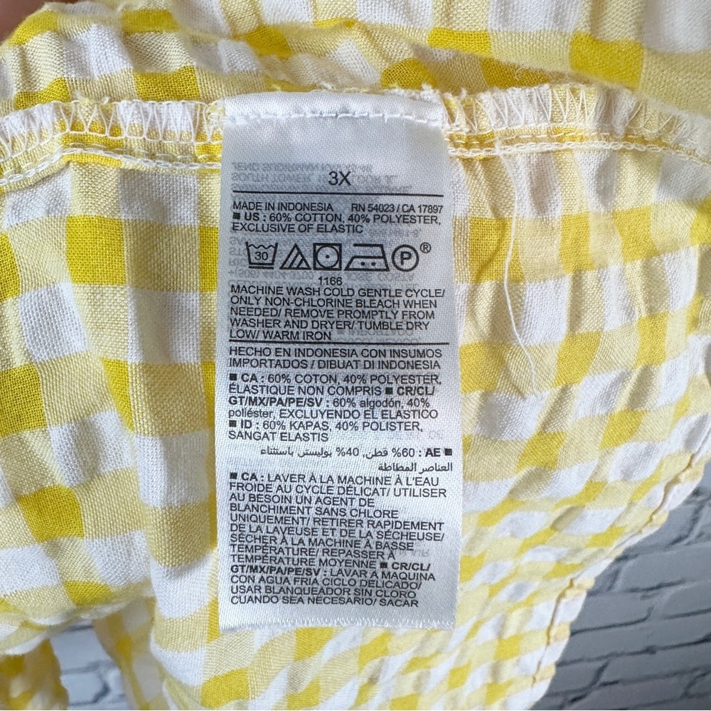 Old Navy All-Day Mini Dress Fit Flare Puff-Sleeve 3X Yellow Cottagecore Prairie - Picture 7 of 10